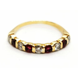 Bague Demi alliance Or jaune Rubis - Castafiore