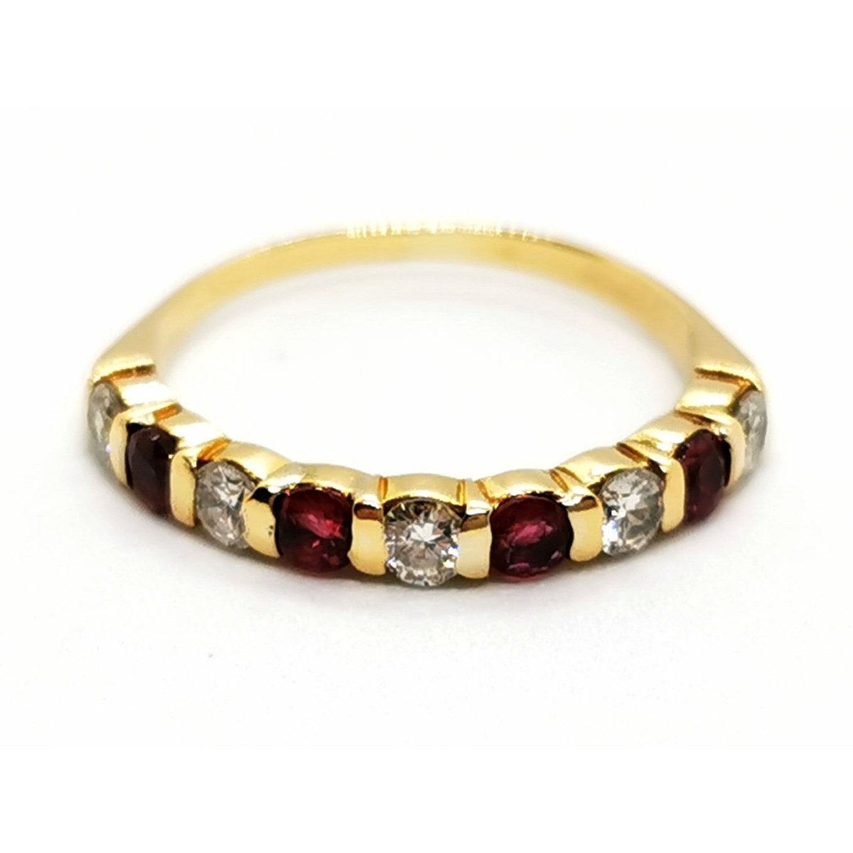 Bague Demi alliance Or jaune Rubis - Castafiore