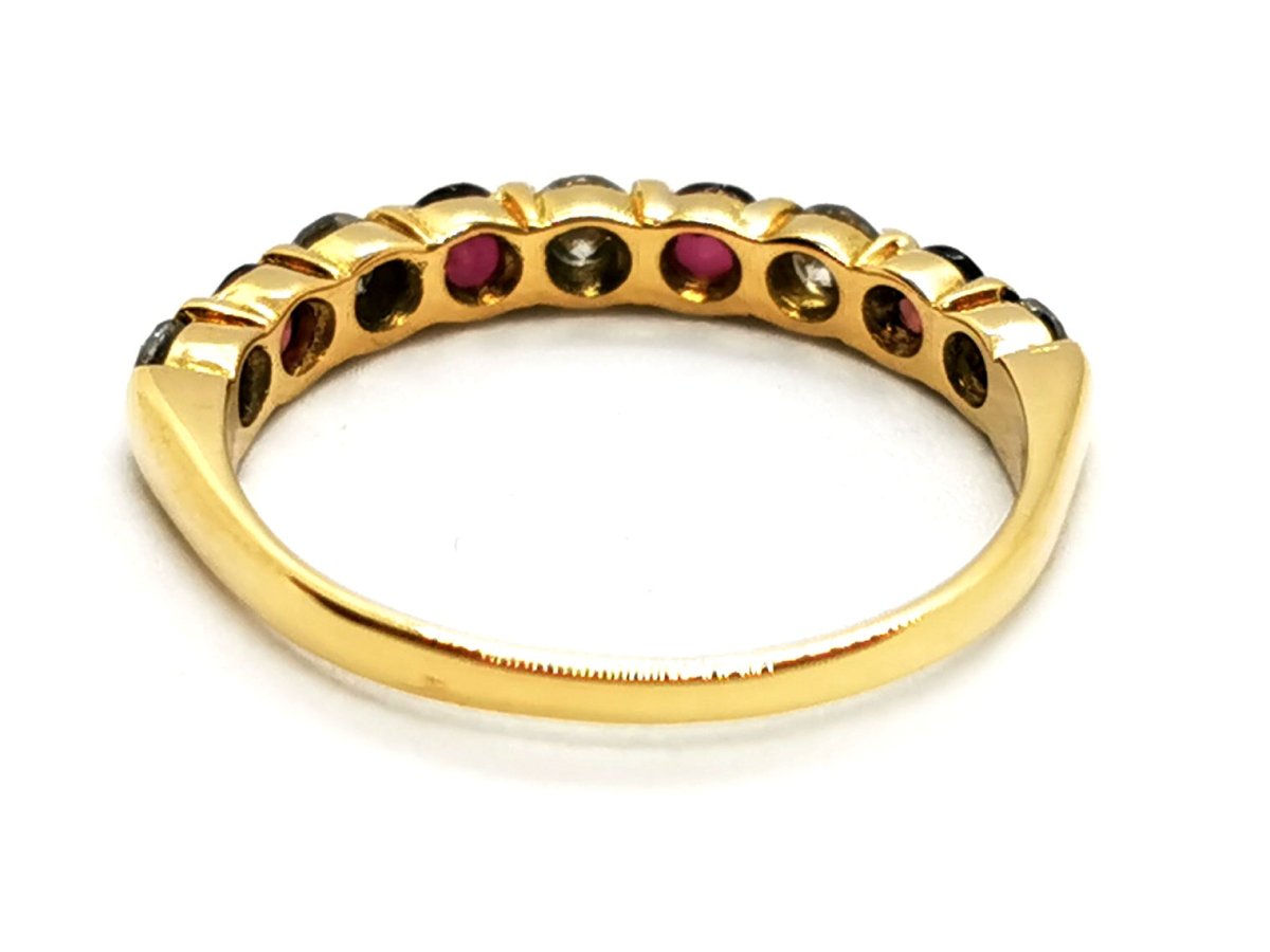 Bague Demi alliance Or jaune Rubis - Castafiore