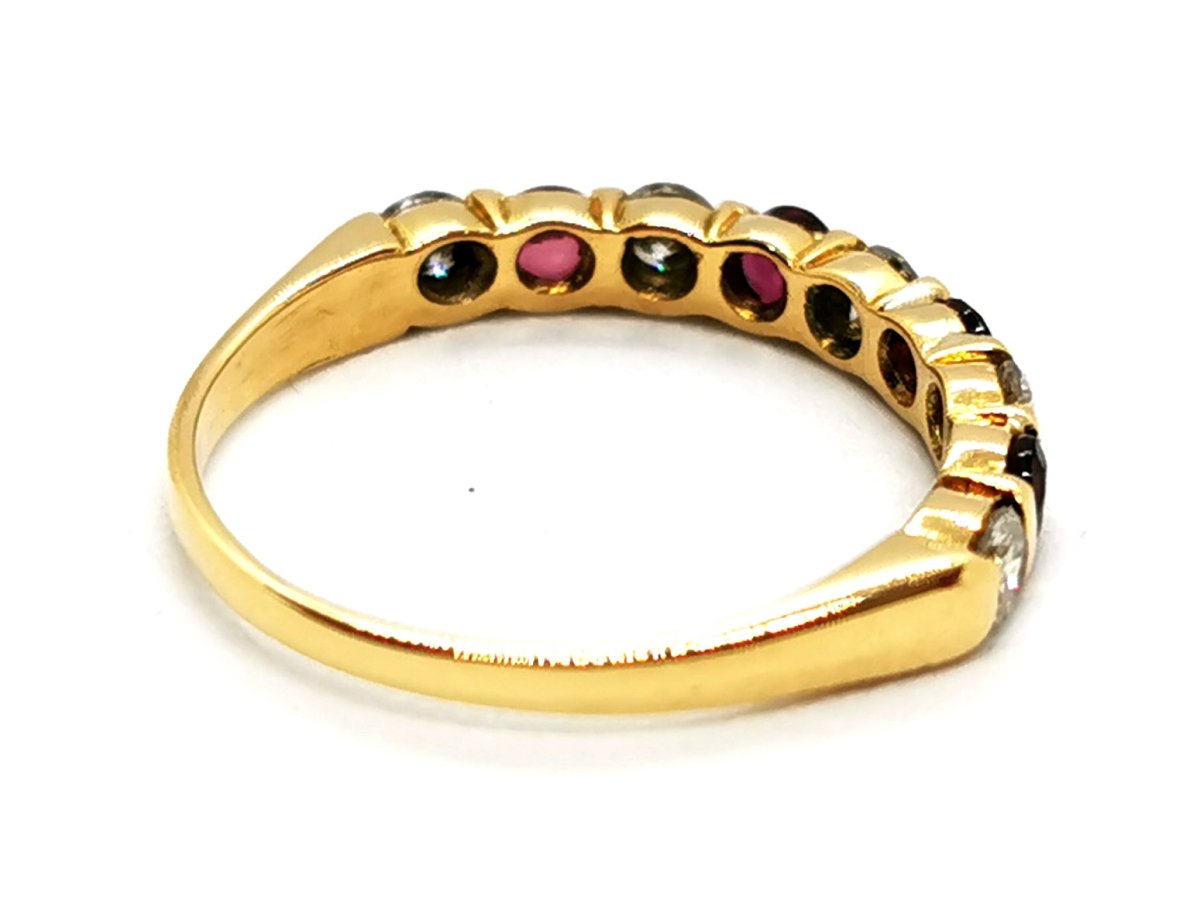 Bague Demi alliance Or jaune Rubis - Castafiore