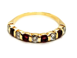 Bague Demi alliance Or jaune Rubis - Castafiore