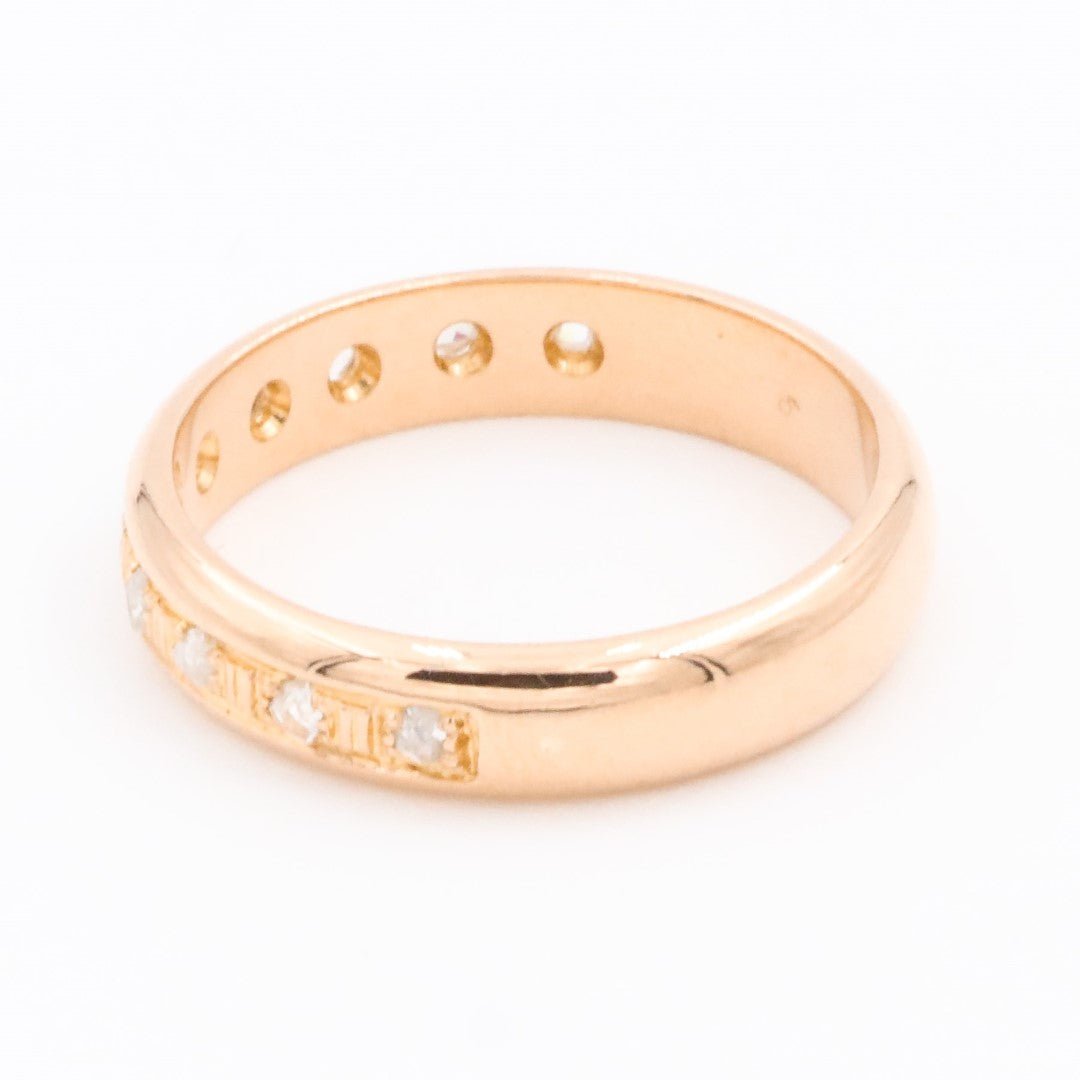 Bague Demi alliance Or rose Diamant - Castafiore