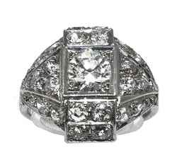 Bague des années 30 Art déco en platine - Castafiore