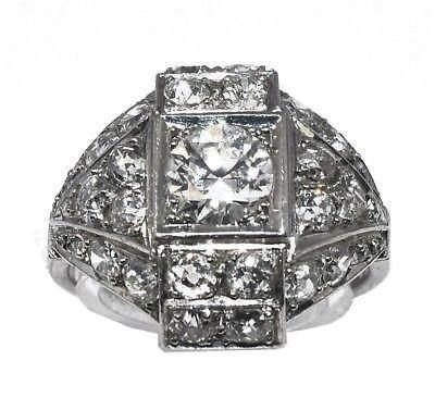 Bague des années 30 Art déco en platine - Castafiore