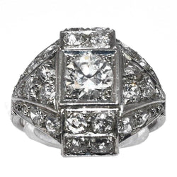 Bague des années 30 Art déco en platine - Castafiore