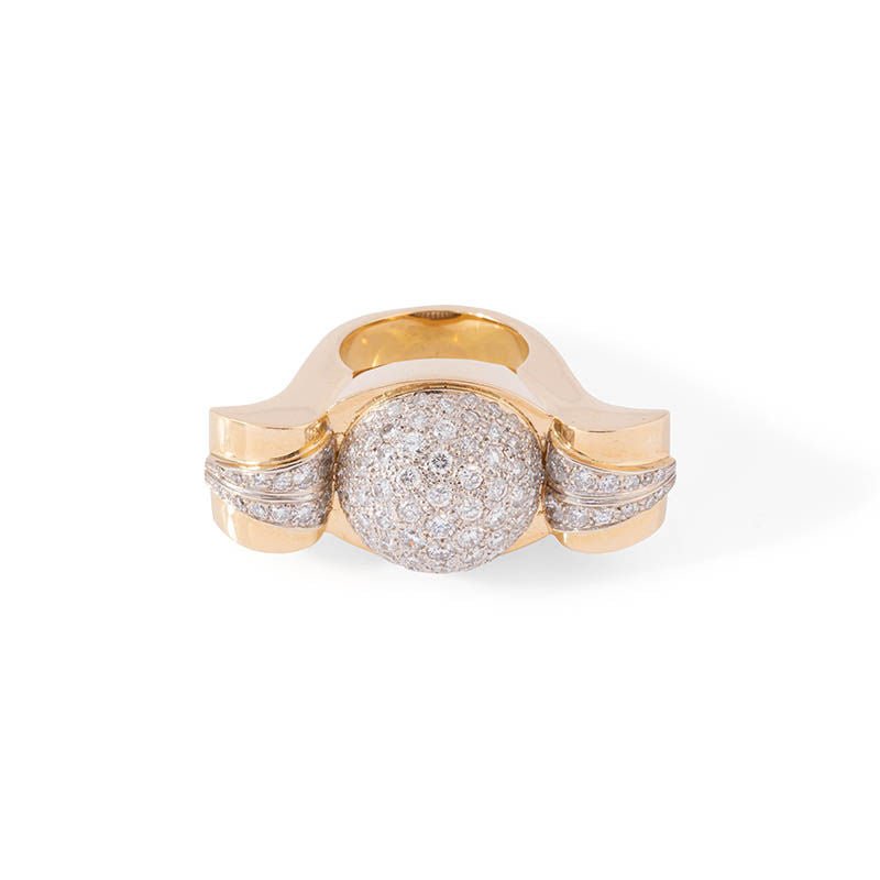 Bague des Années 40 en or jaune et diamants - Castafiore