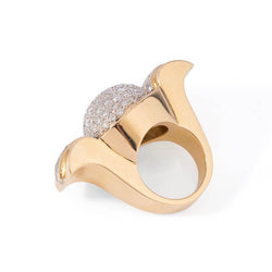 Bague des Années 40 en or jaune et diamants - Castafiore