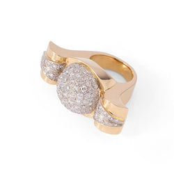 Bague des Années 40 en or jaune et diamants - Castafiore