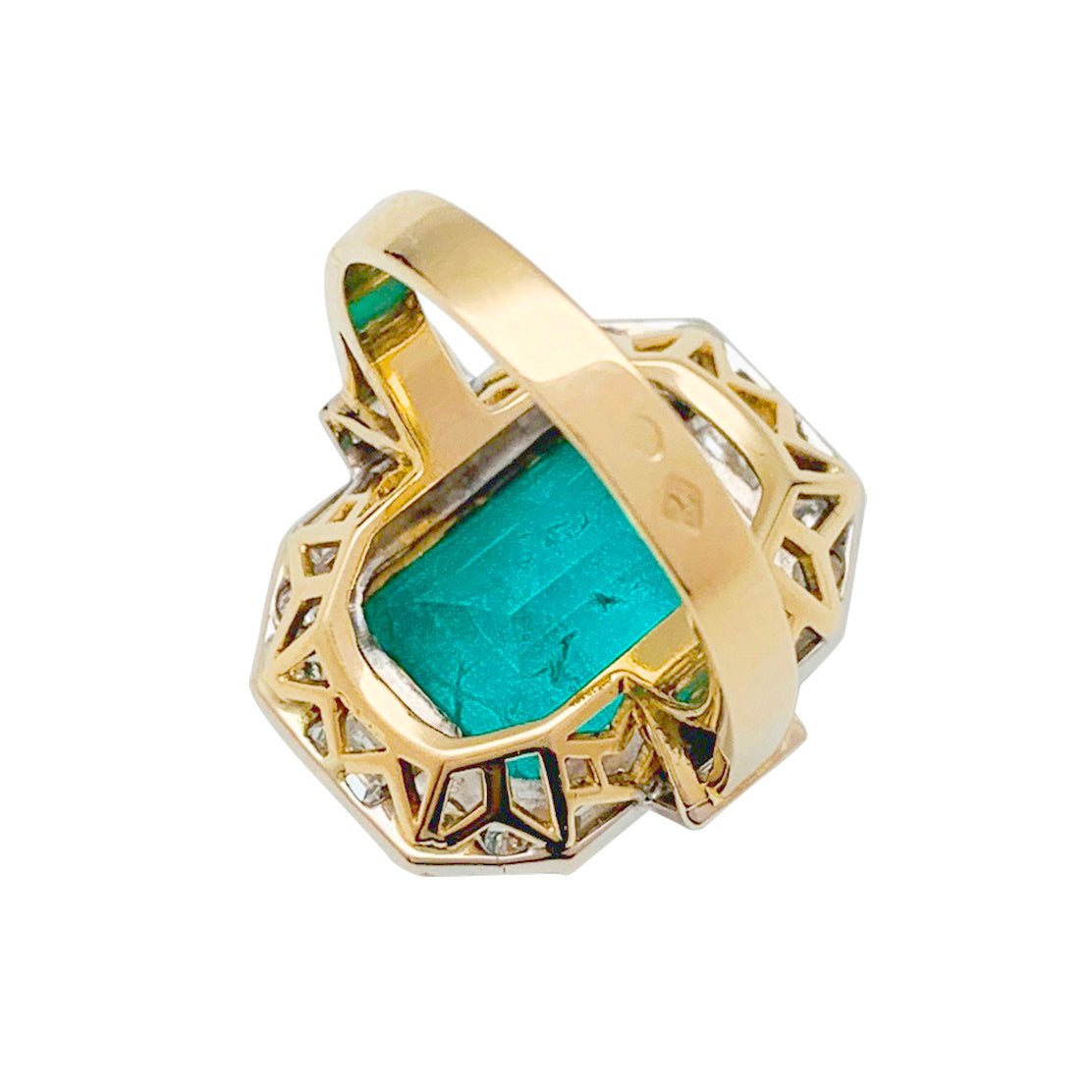 Bague deux ors émeraude et diamants - Castafiore