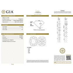 Bague diamant coussin, platine - Castafiore