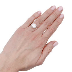 Bague diamant coussin, platine - Castafiore