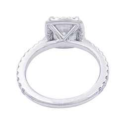 Bague diamant coussin, platine - Castafiore