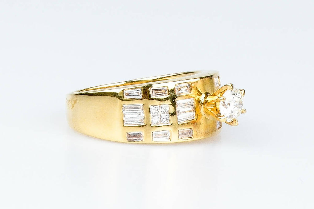 Bague diamant en or jaune 18 carats - Castafiore