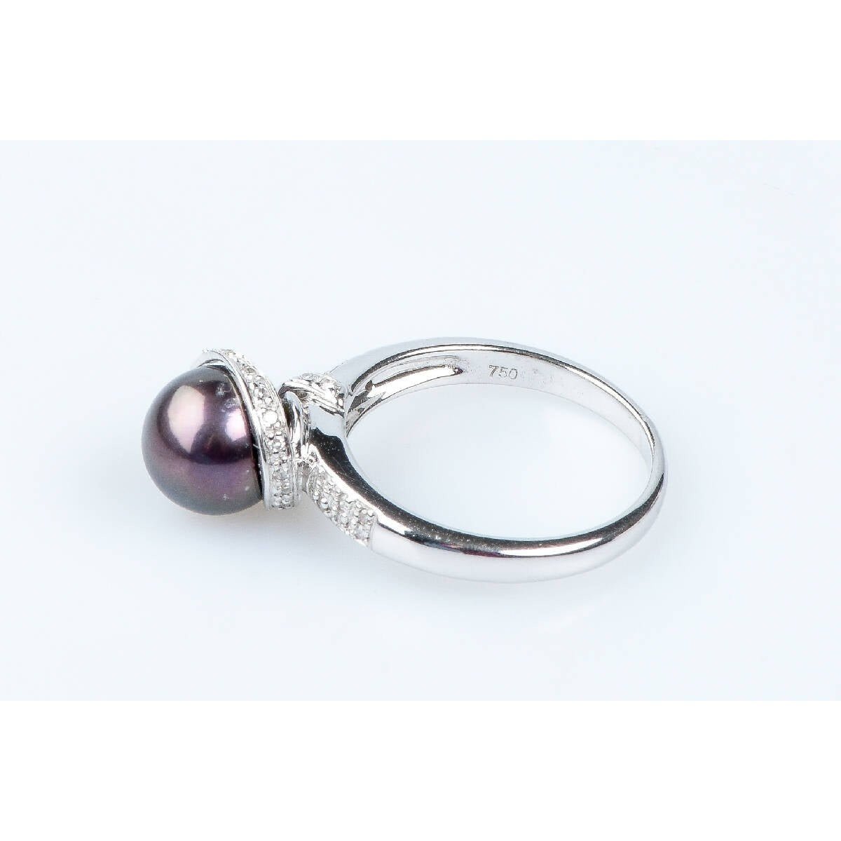 Bague diamant perle de Tahiti en or blanc 18 carats - Castafiore