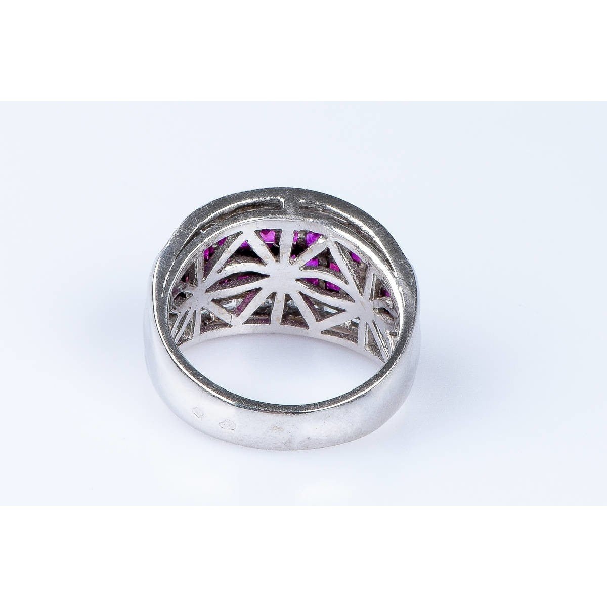 Bague diamant rubis en or blanc 18 carats - Castafiore