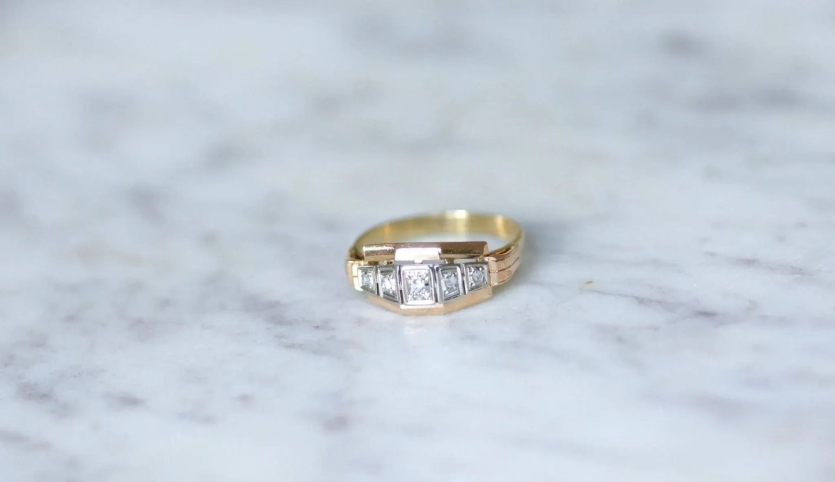 Bague diamants Art Déco bandeau - Castafiore