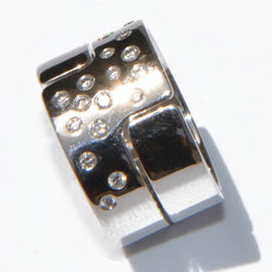 Bague Dinh Van modèle Seventies en or gris et diamant grand modèle - Castafiore