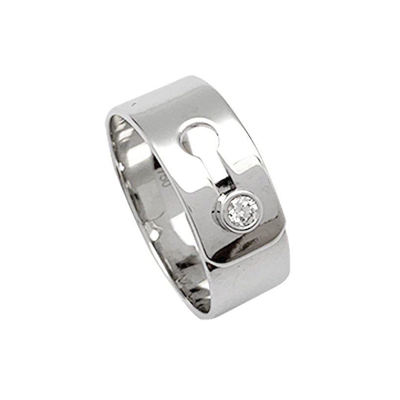 Bague DINH VAN, "Serrure", en or blanc et diamant - Castafiore
