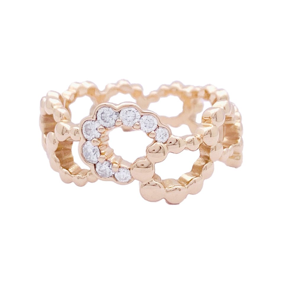 Bague DIOR "Archi Dior" "Milieu du siècle" en or rose et diamants - Castafiore