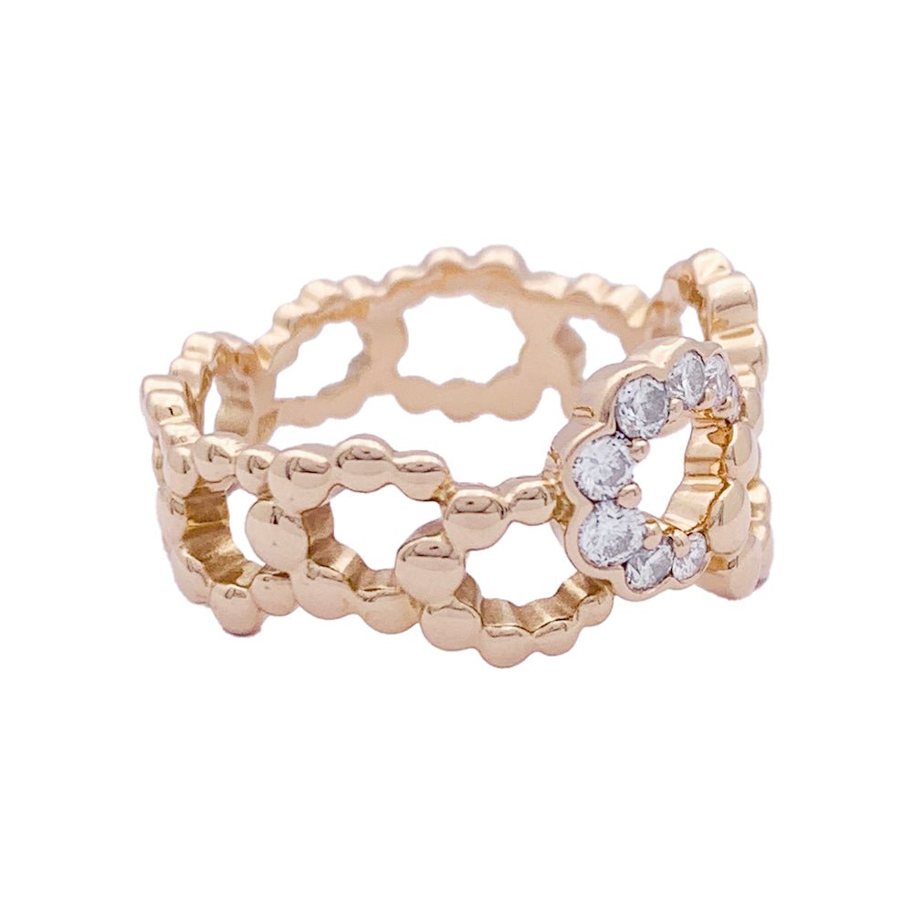 Bague DIOR "Archi Dior" "Milieu du siècle" en or rose et diamants - Castafiore