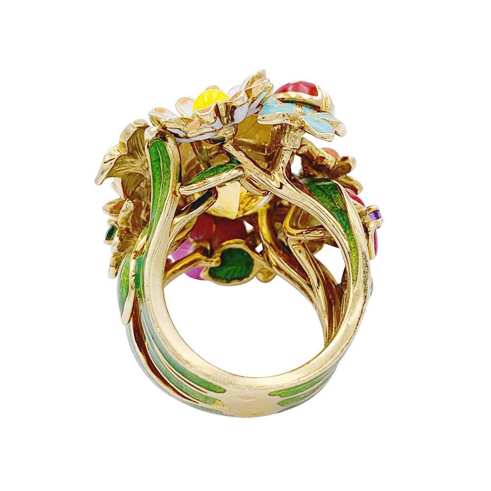 Bague Dior, "Diorette", citrine, laque, or jaune - Castafiore