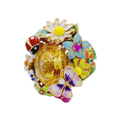 Bague Dior, "Diorette", citrine, laque, or jaune - Castafiore