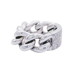 Bague DIOR "Gourmette" en or blanc et diamants - Castafiore