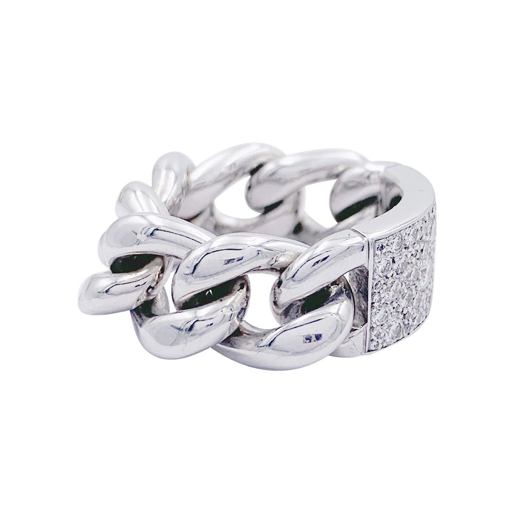 Bague DIOR "Gourmette" en or blanc et diamants - Castafiore