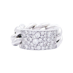 Bague DIOR "Gourmette" en or blanc et diamants - Castafiore