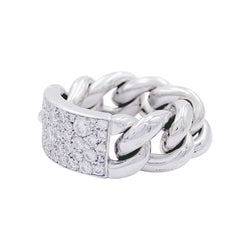 Bague DIOR "Gourmette" en or blanc et diamants - Castafiore