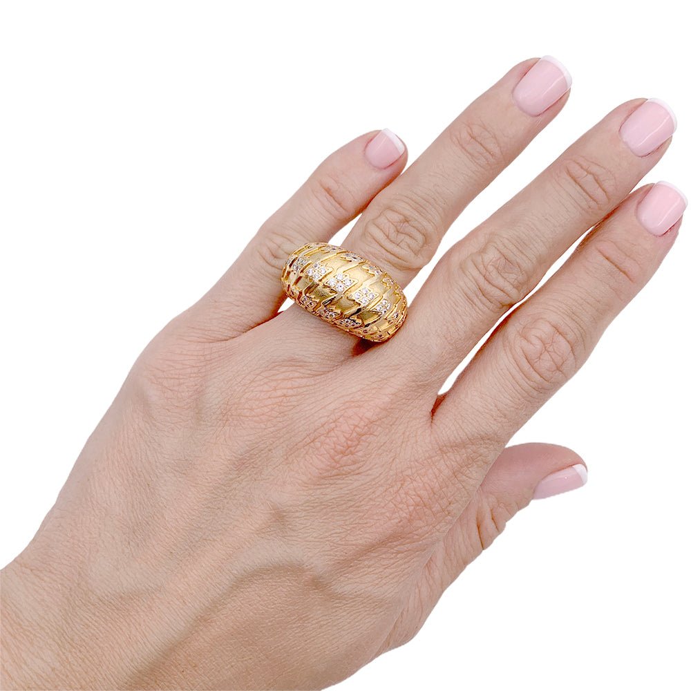 Bague DIOR "Poulette" en or jaune et diamants - Castafiore