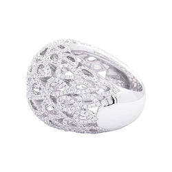 Bague dôme BUCHERER "Lacrima" or blanc et diamants - Castafiore