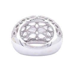 Bague dôme BUCHERER "Lacrima" or blanc et diamants - Castafiore