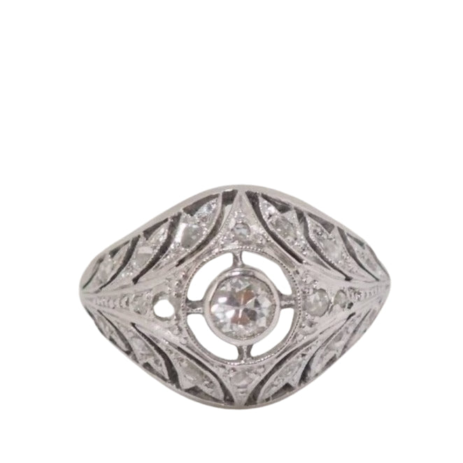 Bague Dôme en or blanc et platine - Castafiore