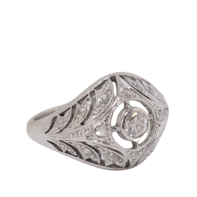 Bague Dôme en or blanc et platine - Castafiore