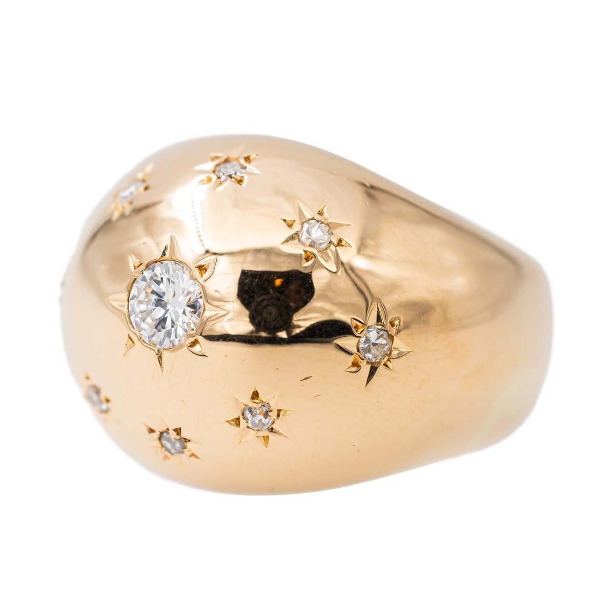 Bague Dôme en or rose et diamants - Castafiore