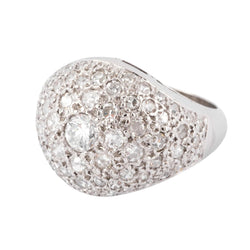 Bague dôme en platine et diamants - Castafiore