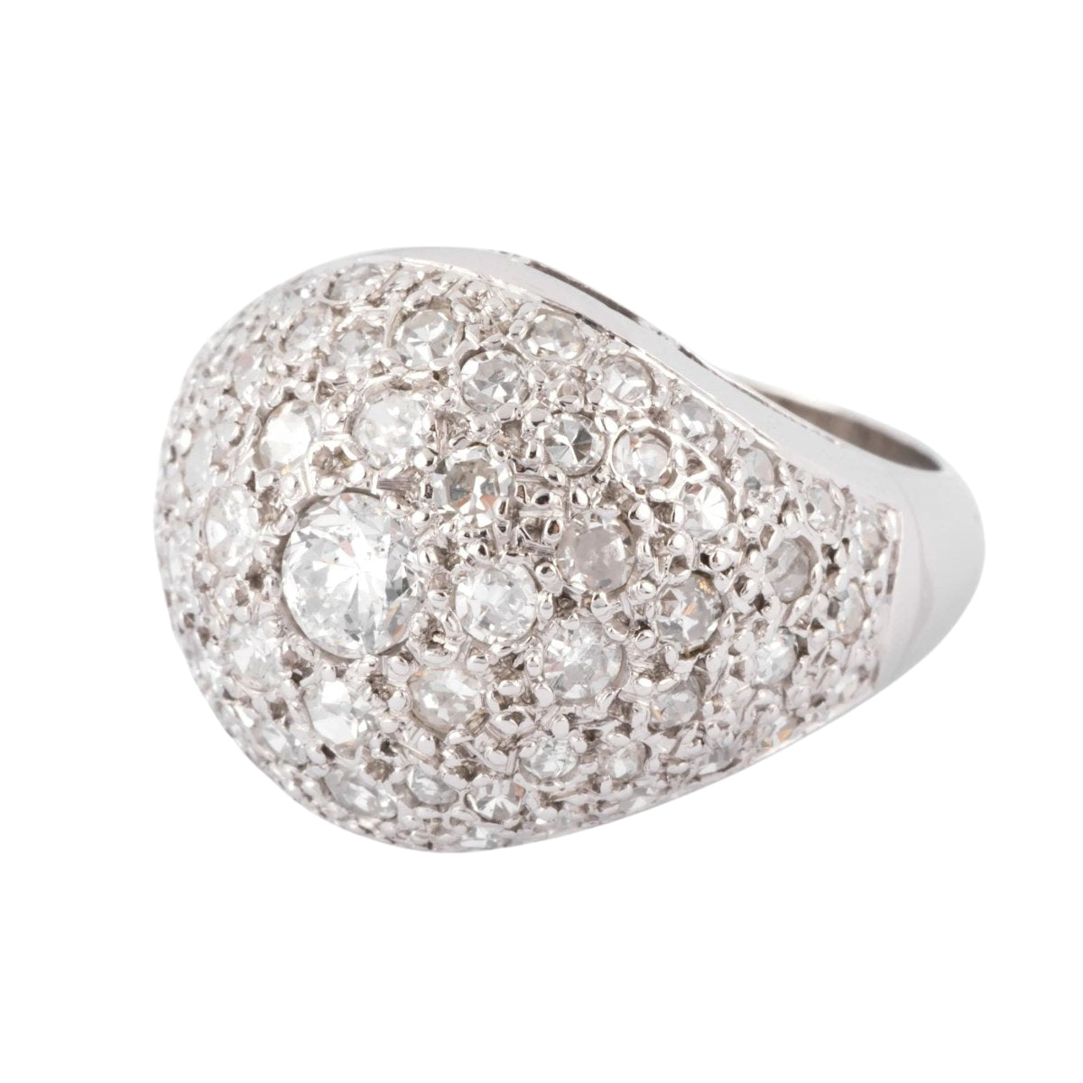 Bague dôme en platine et diamants - Castafiore