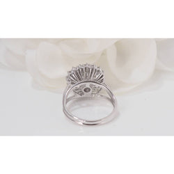 Bague double entourage en or blanc et diamants - Castafiore