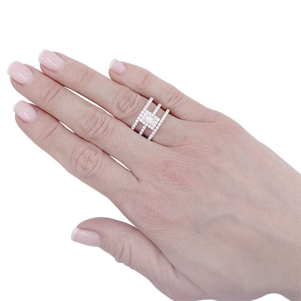 Bague Edouard Nahum, "Trilogie Emeraude", diamants, or blanc - Castafiore