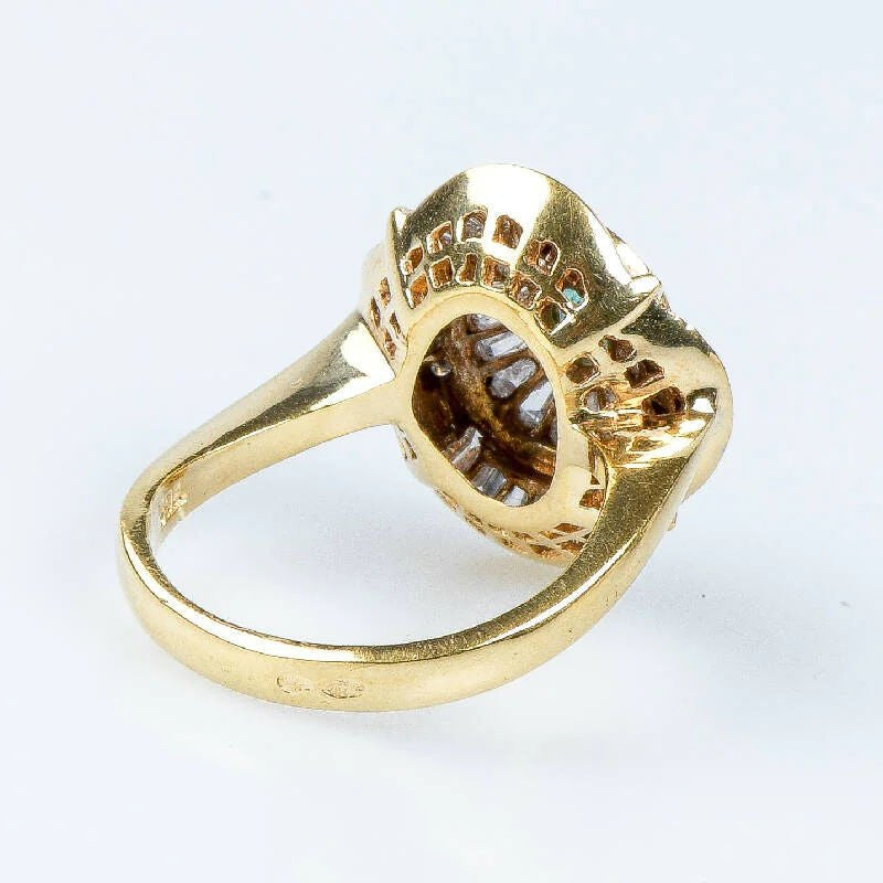 Bague émeraude diamant en or jaune 18 carats - Castafiore