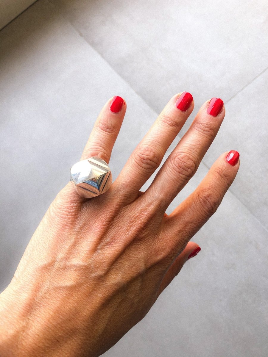 Bague en argent de la maison Hermès collection collier de chien rock - Castafiore