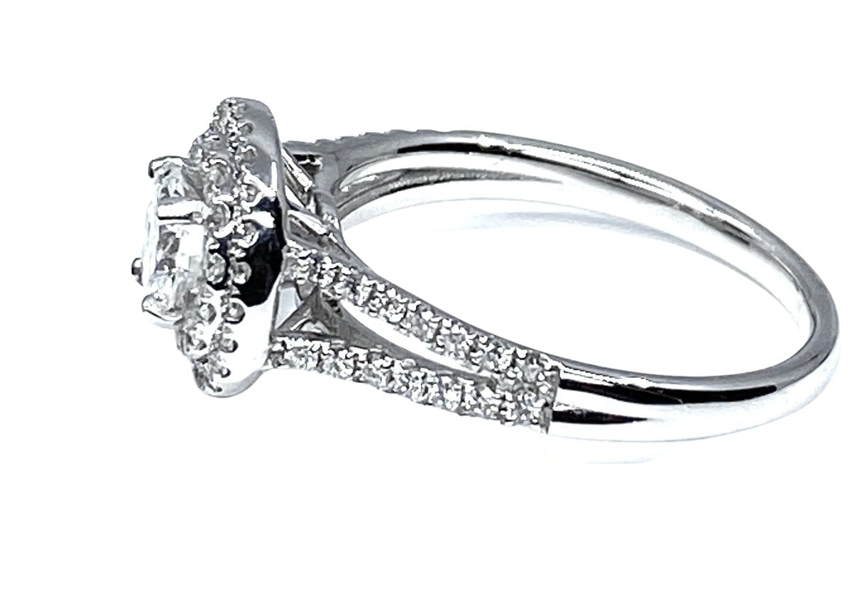 Bague en or blanc 18 carat , diamant 0,40 carat couleur E - Castafiore