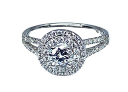 Bague en or blanc 18 carat , diamant 0,40 carat couleur E - Castafiore