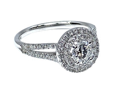 Bague en or blanc 18 carat , diamant 0,40 carat couleur E - Castafiore