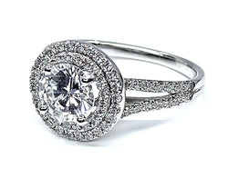 Bague en or blanc 18 carats, diamant 0,97 carat couleur E - Castafiore