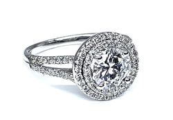 Bague en or blanc 18 carats, diamant 0,97 carat couleur E - Castafiore