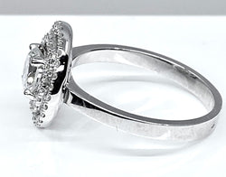 Bague en or blanc 18 carats, diamant couleur E - Castafiore