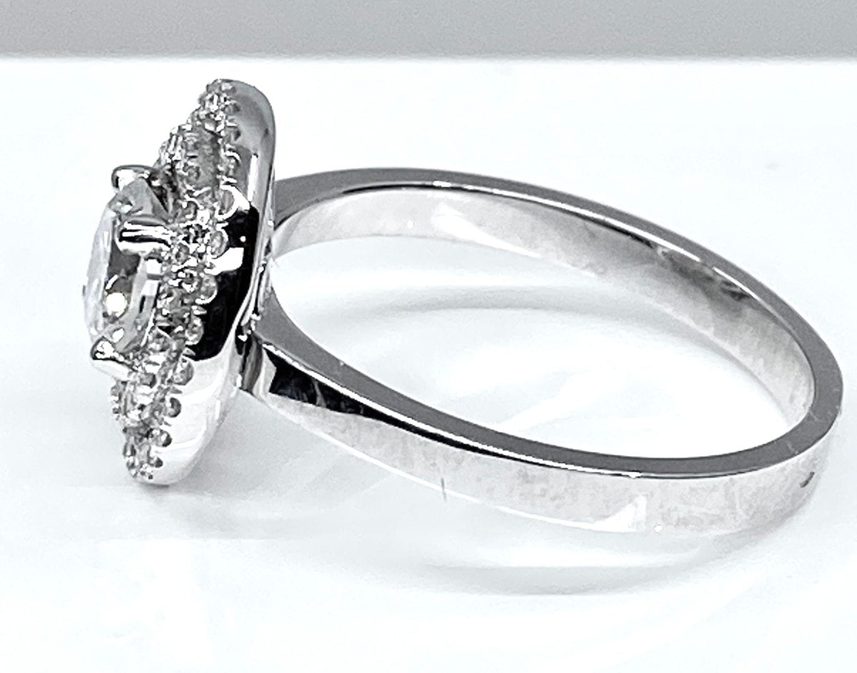 Bague en or blanc 18 carats, diamant couleur E - Castafiore