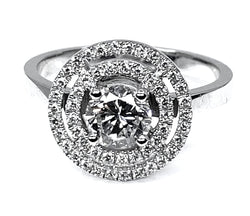 Bague en or blanc 18 carats, diamant couleur E - Castafiore